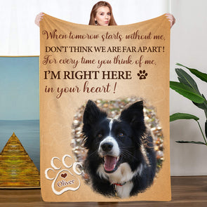 Custom Pet Photo Blanket Pet Loss Gift Personalized Dog Cat Memorial Blanket Christmas Gift