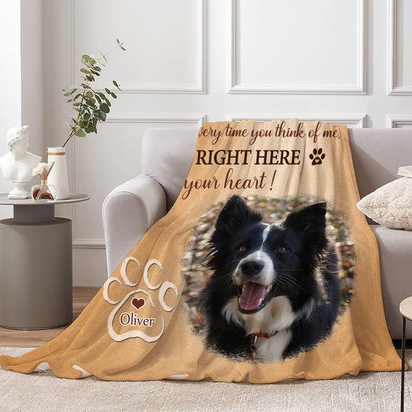 Custom Pet Photo Blanket Pet Loss Gift Personalized Dog Cat Memorial Blanket Christmas Gift