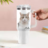 Custom Pet Photo Stainless Steel Tumbler with Handle Custom Pet Photo Cup 40oz Tumbler Christmas Gift