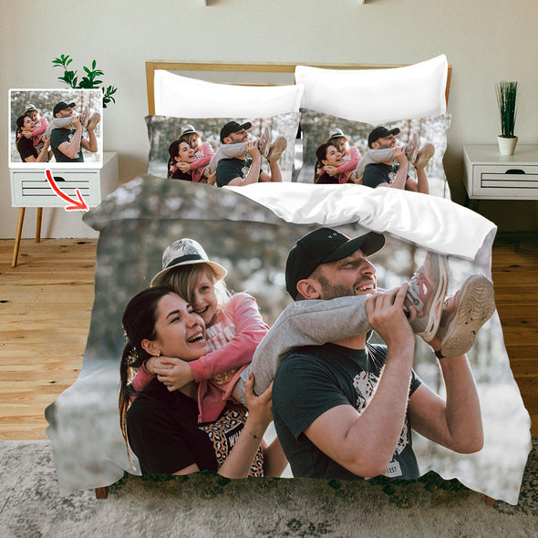 Custom Photo Duvet Cover Custom Bed Sheets Printed Bedding Set