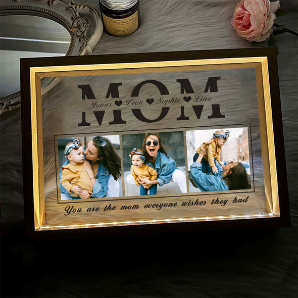 Custom Photo Light Frame Box with Text Mother's Day Gifts Custom Light Frame Gift for Mom