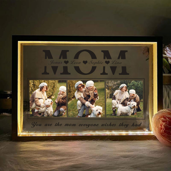 Custom Photo Light Frame Box with Text Mother's Day Gifts Custom Light Frame Gift for Mom