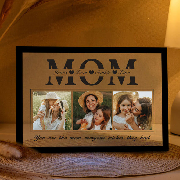 Custom Photo Light Frame Box with Text Mother's Day Gifts Custom Light Frame Gift for Mom