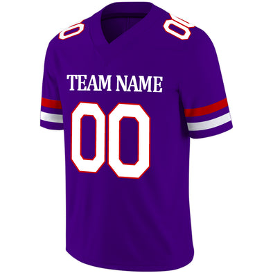 Adult Custom Purple Football Team Jerseys Shirt Custom Classic Replica Football Authentic Jerseys