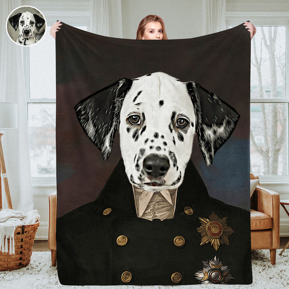Custom Pet Portrait Blankets Custom Royal Pet Photo Blankets Fleece Throw Blanket Christmas Gift