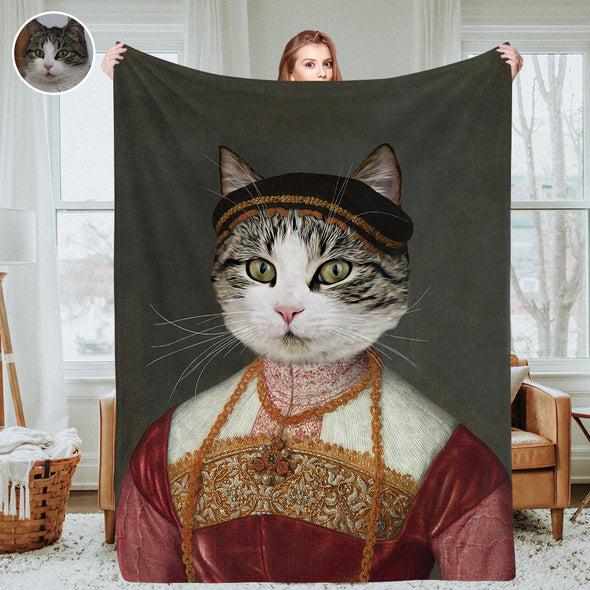 Custom Royal Pet Photo Blankets Fleece Throw Blanket Christmas Gift