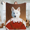 Custom Royal Pet Portrait Blankets Custom Pet in Costume Photo Blankets Throw Blanket