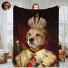 Custom Royal Pet Portrait Blankets Custom Pet Costume Photo Blankets Throw Blanket