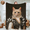 Custom Royal Pet Portrait Blankets Custom Pet Costume Photo Blankets Throw Blanket