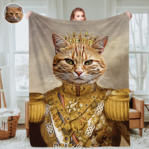 Custom Royal Pet Portrait Blankets Custom General Pet Photo Blankets