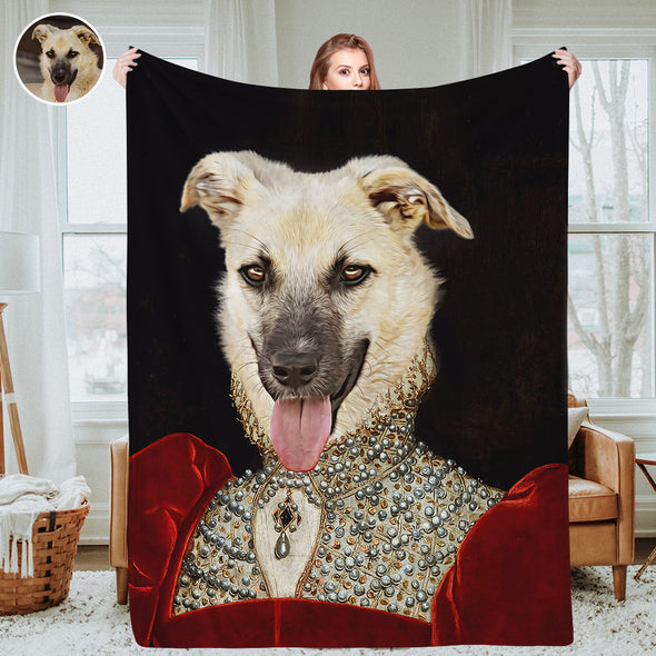 Custom Photo Blankets Fleece Throw Blanket Custom Royal Pet Portrait Blankets