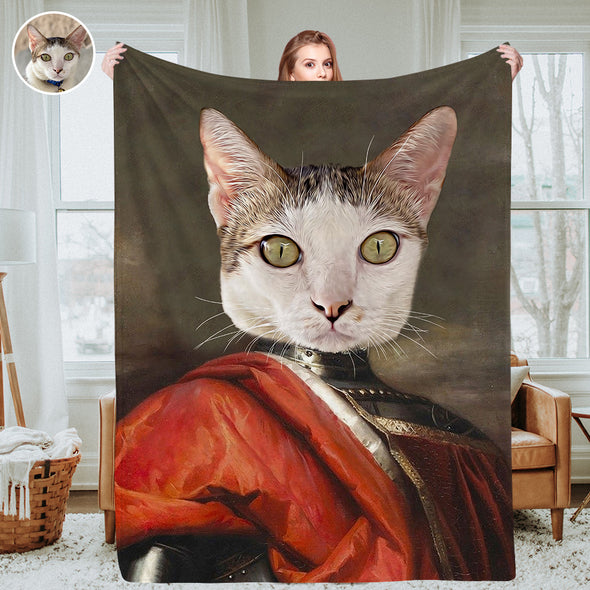 Custom Photo Blankets Fleece Throw Blanket Custom Royal Pet Portrait Blankets