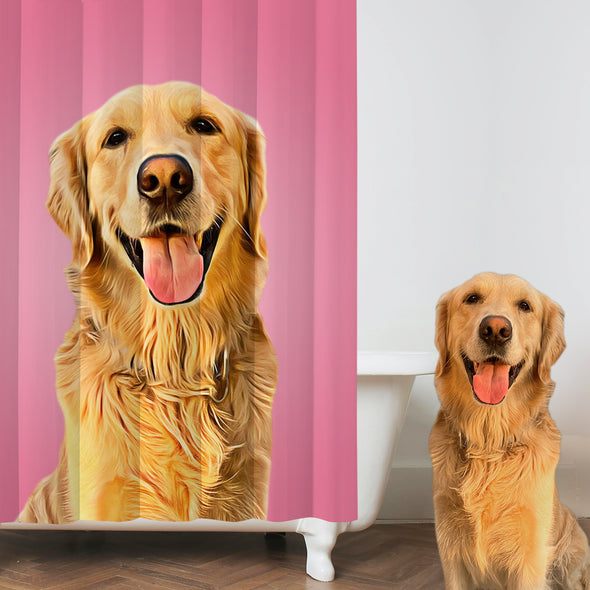 Custom Shower Curtain with Pet Picture Gift for Pet Lover
