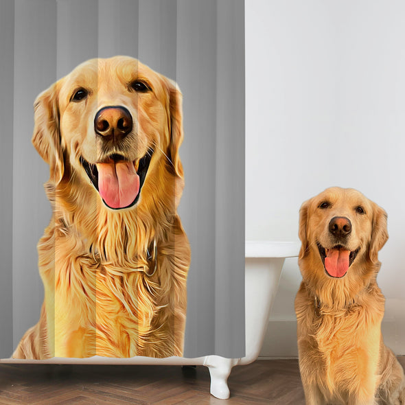Custom Shower Curtain with Pet Picture Gift for Pet Lover