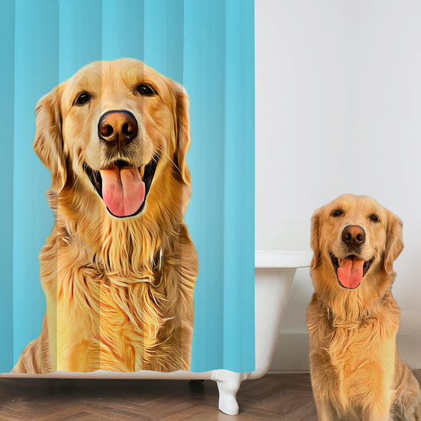 Custom Shower Curtain with Pet Picture Gift for Pet Lover