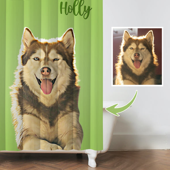 Custom Shower Curtain with Pet Picture Gift for Pet Lover