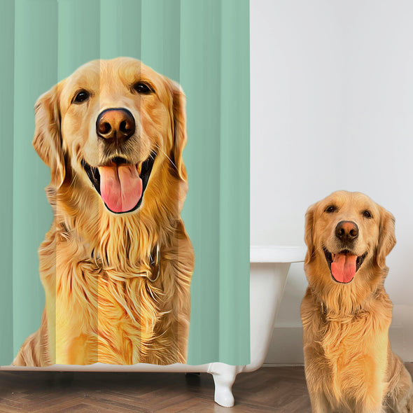 Custom Shower Curtain with Pet Picture Gift for Pet Lover