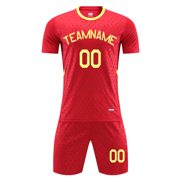 Custom Soccer Uniform Set for Adult Kids Custom Soccer Jersey and Shorts with Name Number Logo