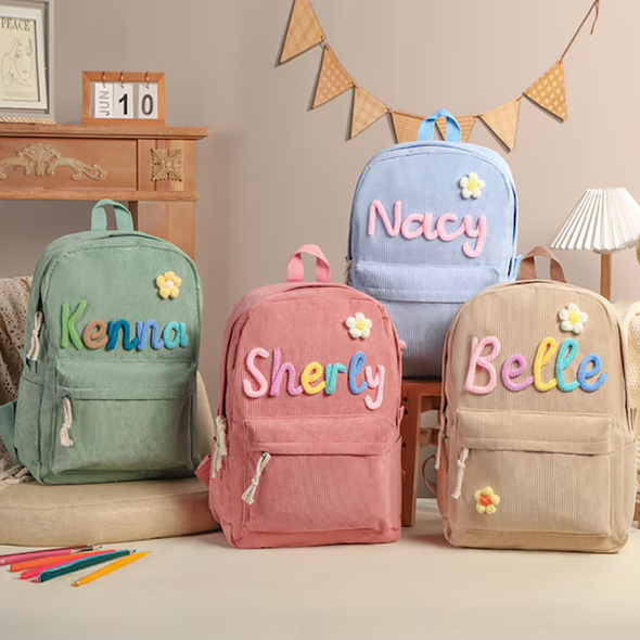 Personalized Kids Backpack School Bag With Name Bag for Back to School Custom Toddler Backpack