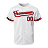 Custom White Red Baseball Button Down Shirt Jerseys Custom Varsity Baseball Sports Uniform