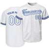 Custom Baseball Button Down Shirt Jerseys Custom Varsity White Baseball Sports Uniform