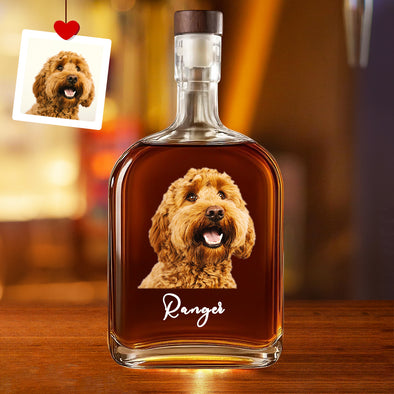 Custom Whiskey Bottle with Pet Photo Custom Whisky Decanter Christmas Gift For Men Husband