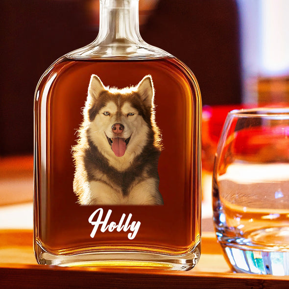 Custom Whiskey Bottle with Pet Photo Custom Whisky Decanter Christmas Gift For Men Husband
