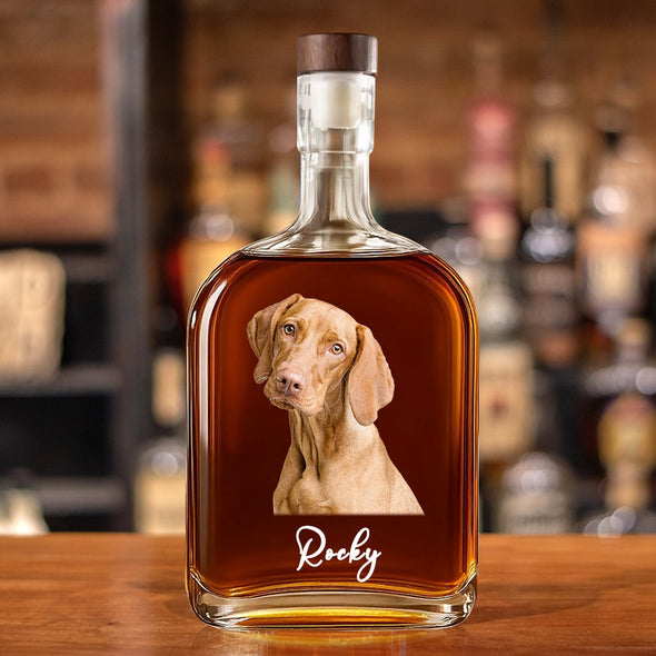Custom Whiskey Bottle with Pet Photo Custom Whisky Decanter Christmas Gift For Men Husband