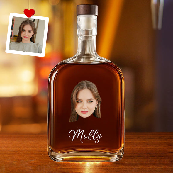 Custom Whiskey Bottle with Pet Photo Custom Whisky Decanter Christmas Gift For Men Husband