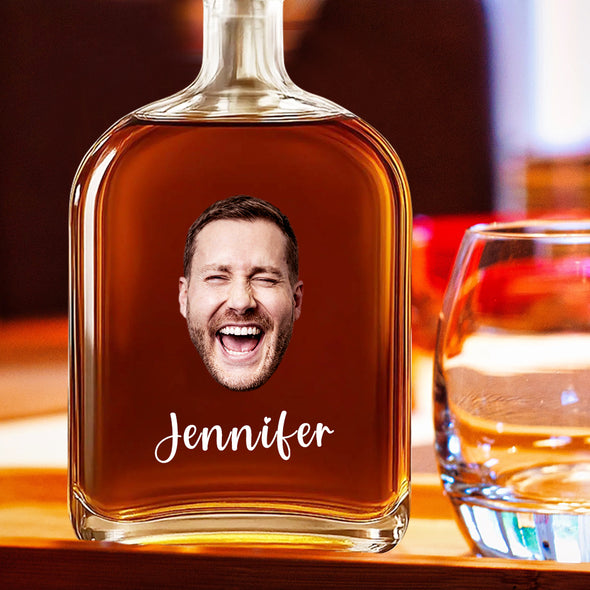 Custom Whiskey Bottle with Pet Photo Custom Whisky Decanter Christmas Gift For Men Husband