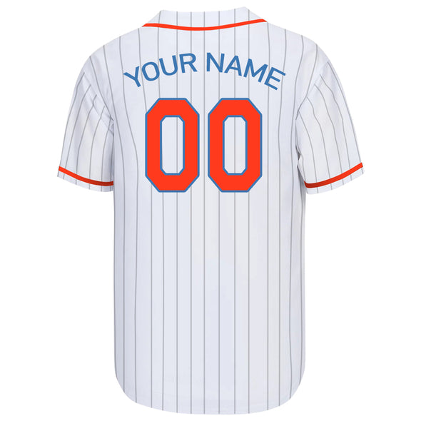 Personalized White Pinstripe Authentic Baseball Jersey