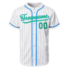 Custom White Blue Pinstripe Authentic Baseball Jersey