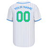 Custom White Blue Pinstripe Authentic Baseball Jersey