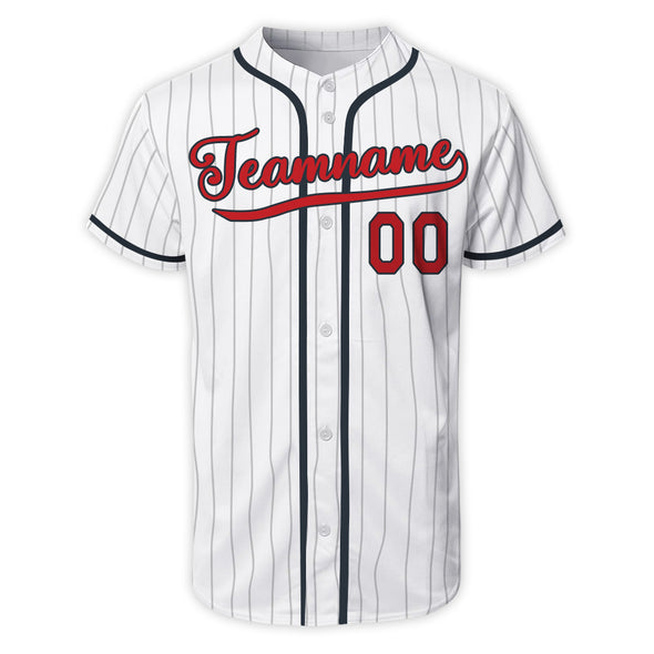 Custom White Pinstripe Authentic Baseball Jersey