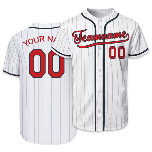 Custom White Pinstripe Authentic Baseball Jersey