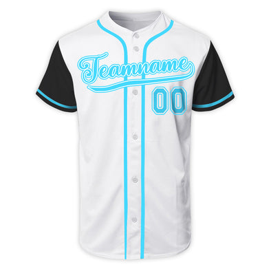 Personalized White Blue Authentic Baseball Jerseys with Name Team Name Logo for Adult Kids