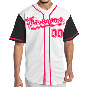Personalized White Pink Authentic Baseball Jerseys with Name Team Name Logo for Adult Kids