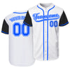 Custom White Blue Authentic Baseball Jerseys with Name Team Name Logo for Adult Kids