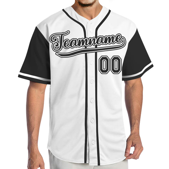 Custom White Black Authentic Baseball Jerseys with Name Team Name Logo for Adult Kids