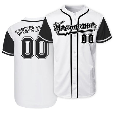 Custom White Black Authentic Baseball Jerseys with Name Team Name Logo for Adult Kids