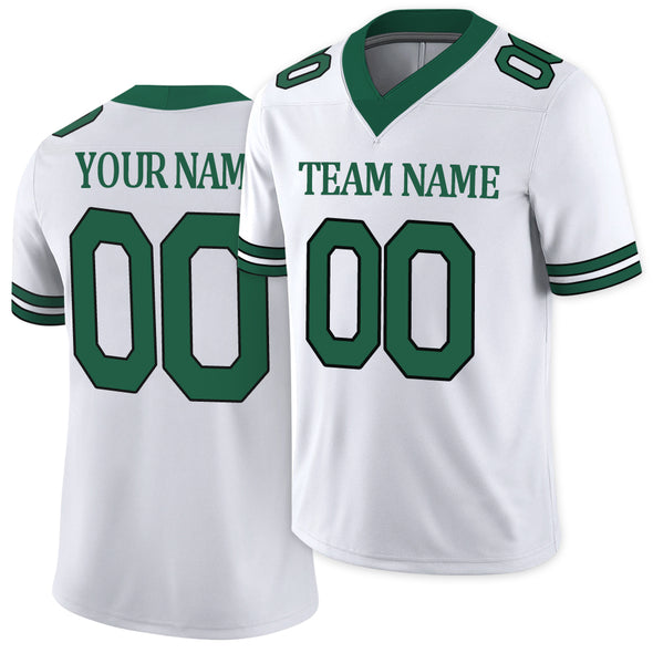 Custom White Green Football Jerseys Shirt Custom Classic Replica Football Team Authentic Jerseys