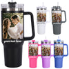 Custom 40oz Tumbler with Photos Custom Custom Stainless Steel Tumbler with Handle & Straw