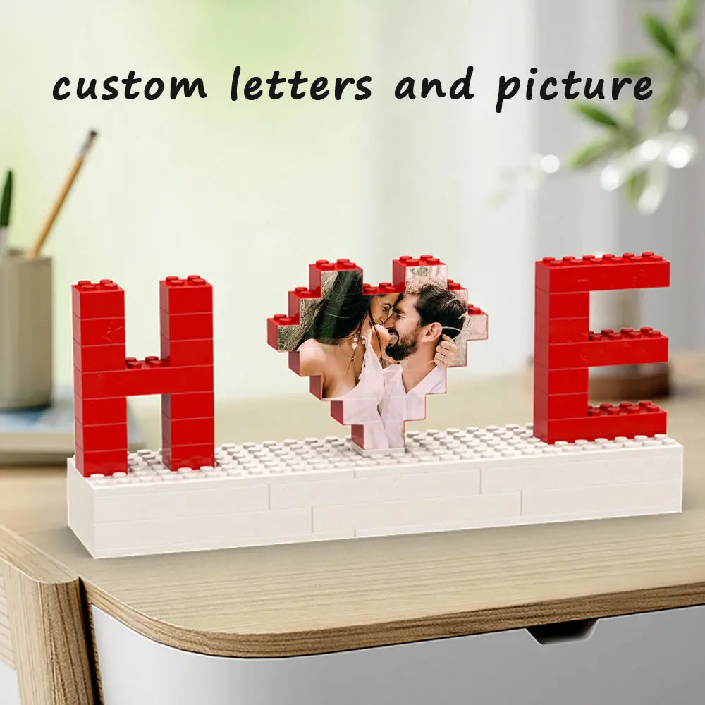 Custom Building Brick Photo Block Frame Custom Letters Picture Block P ...