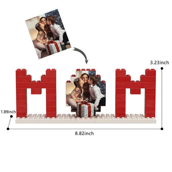Mothers Day Gift Custom Building Brick Photo Block Frame Puzzle Gift for Mom
