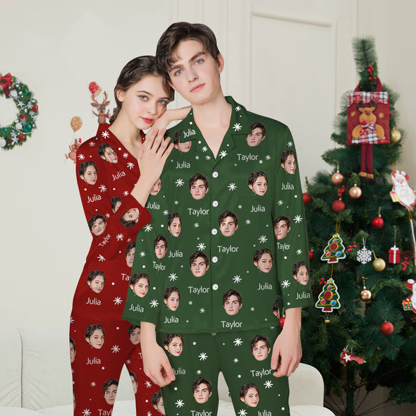 Custom Christmas Pajamas with Photo and Name Customized Christmas Photo Pajamas Christmas Gift