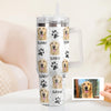 Custom Dog Photo Stainless Steel Tumbler with Handle Custom Dog Photo Cup 40oz Tumbler Christmas Gift