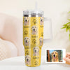 Custom Dog Photo Stainless Steel Tumbler with Handle Custom Dog Photo Cup 40oz Tumbler Christmas Gift