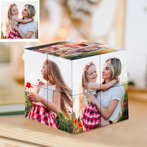 Custom Photo Rubic's Cube Personalized Photo Puzzle 3D Rotatable Cube with 6 Pictures