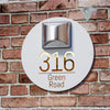 Custom Solar Light House Sign With Door Number Plaque Solar Address Sign Laser Cutting House Plate