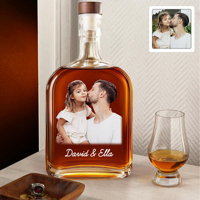 Custom Whiskey Bottle with Pet Photo Custom Whisky Decanter Christmas Gift For Men Husband
